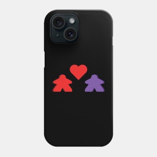 Red And Purple Meeple Couple Board Game Valentine's Day Phone Case