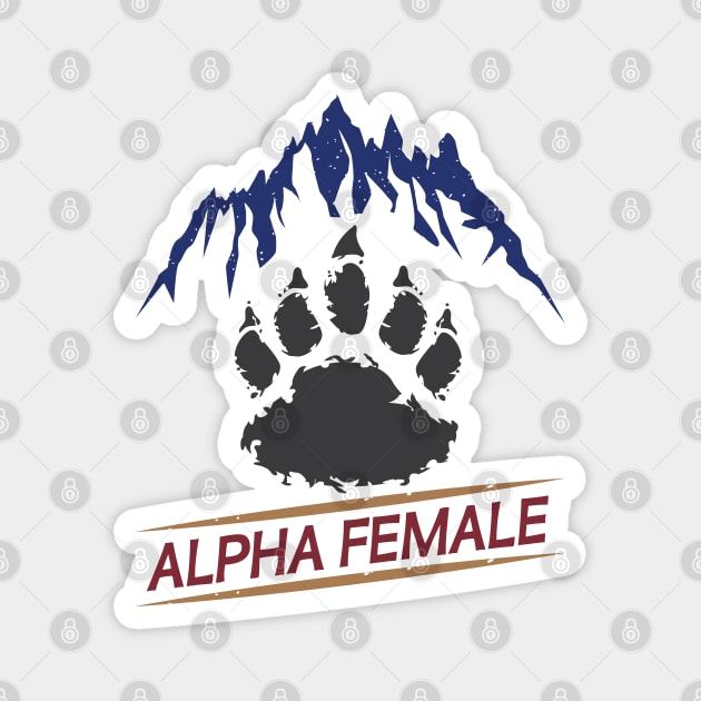 Bear Paw Alpha Female Bear Feminism Strong Woman Magnet by alltheprints