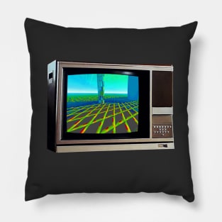 TV SET / PIXEL GRID #3 Pillow