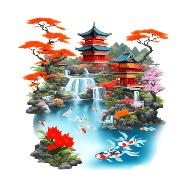 Japanese koi pond by 989Designedworks