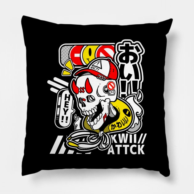 Harajukyo Streetwear Skull Pillow by KawaiiAttack