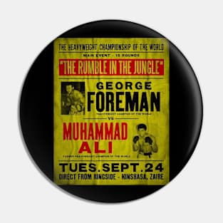 Ali Vs Foreman Glued poster Pin