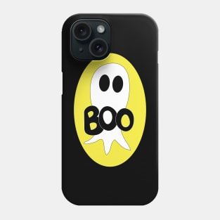 Cute Halloween ghost cartoon with BOO text Phone Case