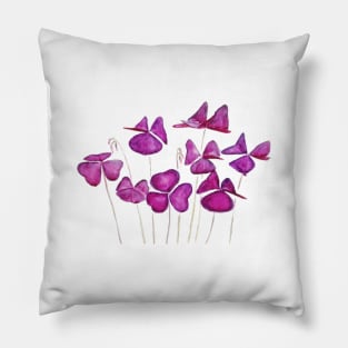 purple clover leaves Pillow