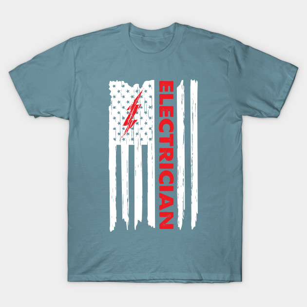 Disover Electrician US Flag Tools for Electricians - Electrician - T-Shirt