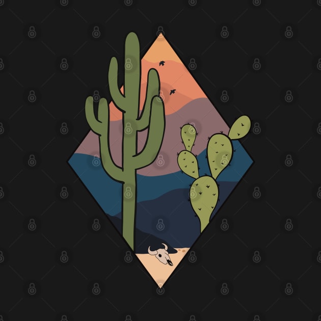 Desert Cactus Landscape by MadelaneWolf 