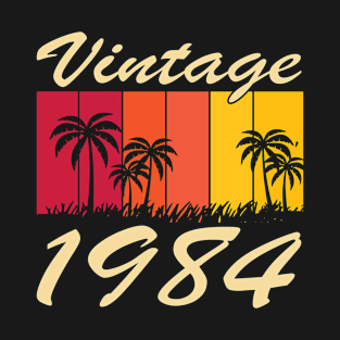 Vintage 1984 - sunny palmtrees - 1984 Birthday gift T-Shirt