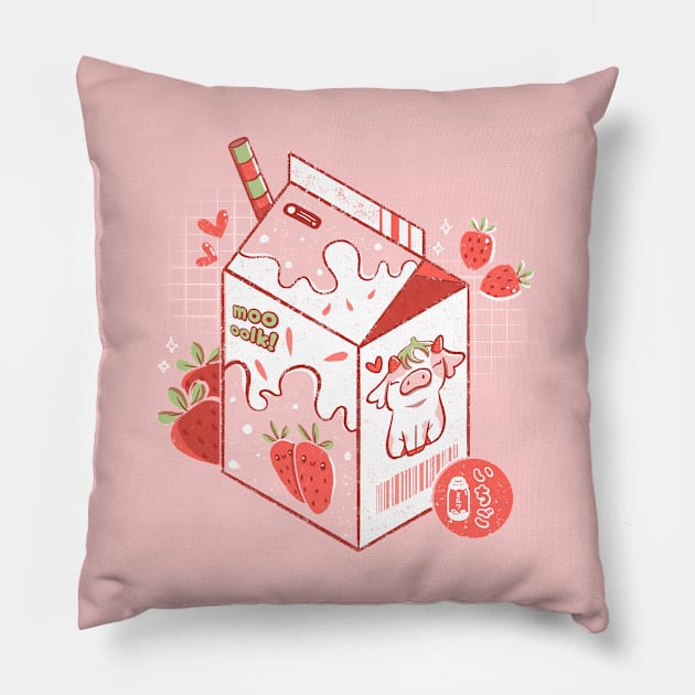 Strawberry Mooolk by Tobe Fonseca Pillow by Tobe_Fonseca