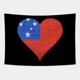 Samoan Jigsaw Puzzle Heart Design - Gift for Samoan With Samoa Roots Tapestry