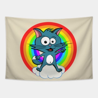 CAT ON THE CLOUD Tapestry