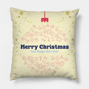 Merry Christmas and Happy New Year Pillow