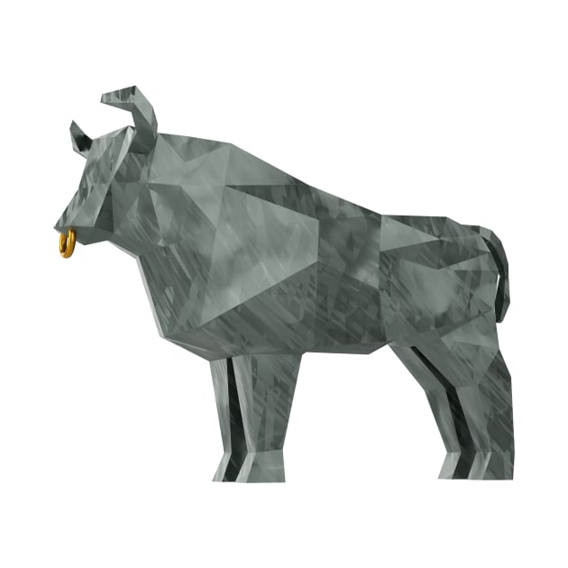 Grey Metal Bull, symbol of the new year 2021 by 3DVictory