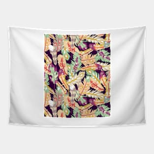 Boho feathers pattern Tapestry