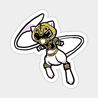 White Ranger Cat Magnet