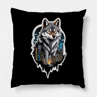 Allein in der Stadt: Der einsame Wolf Pillow