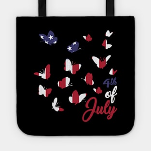 Butter Fly 4th of July - Independence Day - Freedom USA - Butterfly USA Flag - 4th Of July Tote