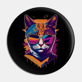 Retro Cool Cat: Vintage Vibes and Feline Flair Pin