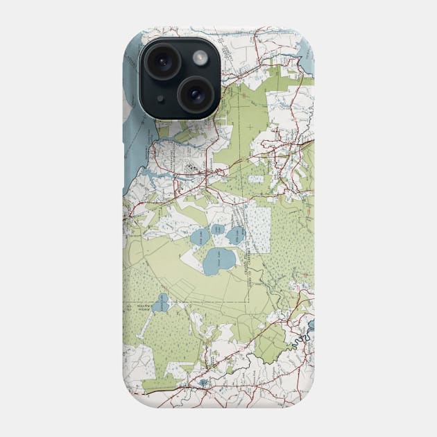 Old Croatan National Forest Map (1964) Vintage NC Woodland Recreational Area Map Phone Case by Bravuramedia