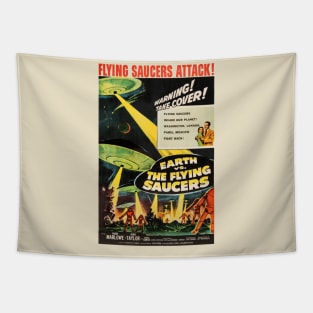 Earth vs the Flying Saucers Movie Poster Tapestry