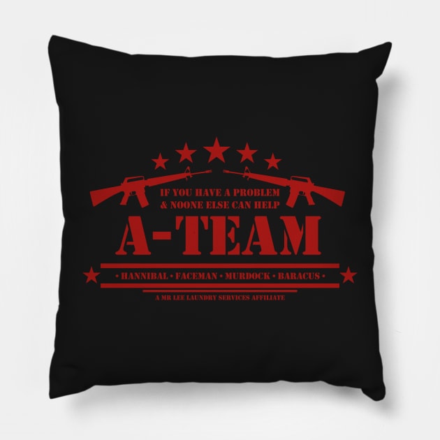 A-Team Crest (red) Pillow by Mansemat