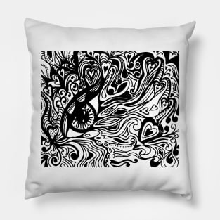 I Have Got My Eye On You Miniature Tangle 14 Black Pillow