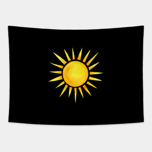 A Simple Design Of Sun Shines In Pastel Yellow Color Tapestry