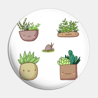 Cute plants with faces Pin