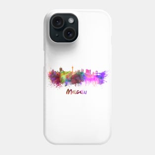 Macau skyline in watercolor Phone Case