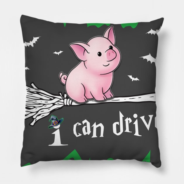 Cute Pig Witch Design. Pillow by tonydale