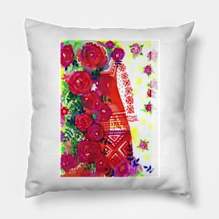 FOLK RED Pillow