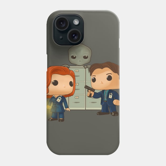 Fox Mulder and Dana Scully Funko pop Phone Case by Mimie20