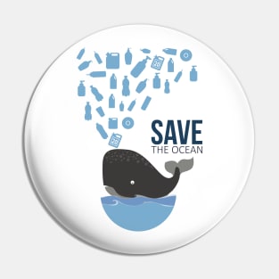 Save The Ocean Keep The Sea Plastic Free Turtle Scene Pin