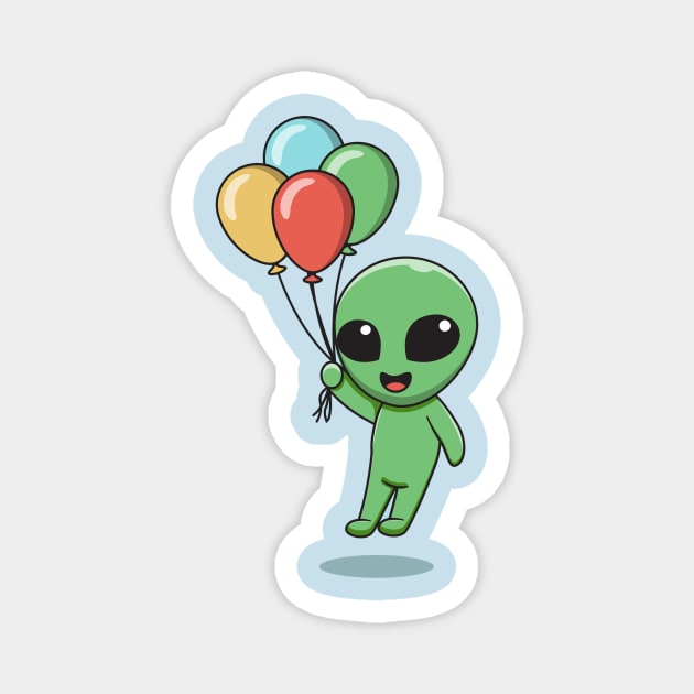 Alien Balloon ride Magnet by Kawaii Cuteness