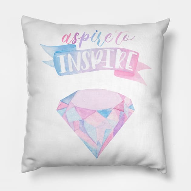 Pastel Diamond: Aspire to Inspire Pillow by Flowering Words