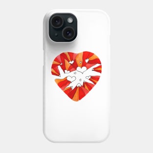 Colorful flying Hearts Phone Case