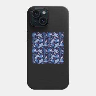 Ara Parrot Tropical Leaves Pattern Blue and Pink Phone Case