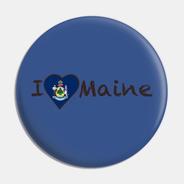 I Love Maine Pin by JellyFish92