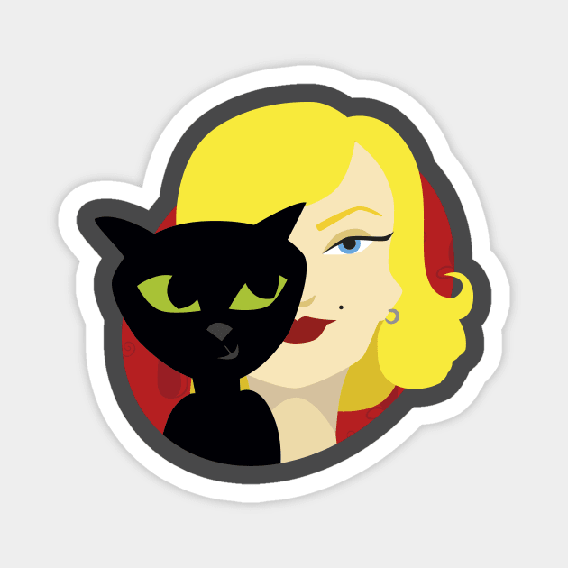 Cat lady Marylin Magnet by Bleckim