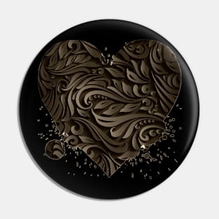 Dark Chocolate heart Pin