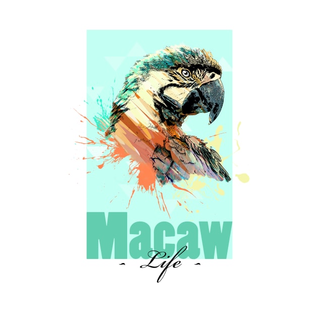 Tropical Aquarell Macaw Parrot Life by BirdNerd
