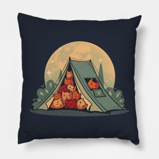 Cat Camping - Outdoor Kittens Pillow