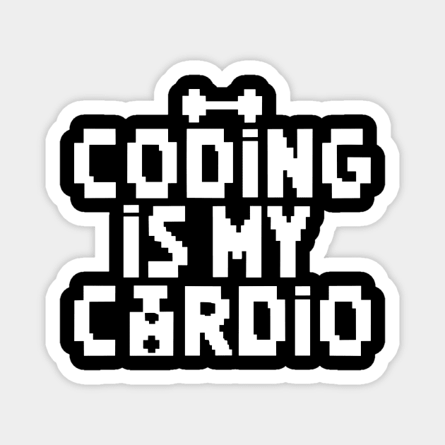 Coding Is My Cardio | 8-Bit Retro Coder Magnet by Indigo Lake