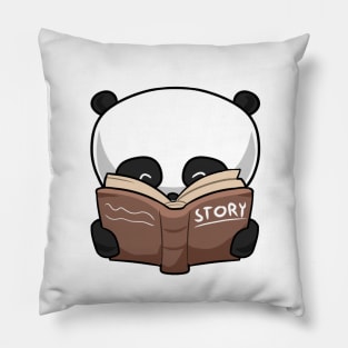 Kawaii panda reading a book Pillow