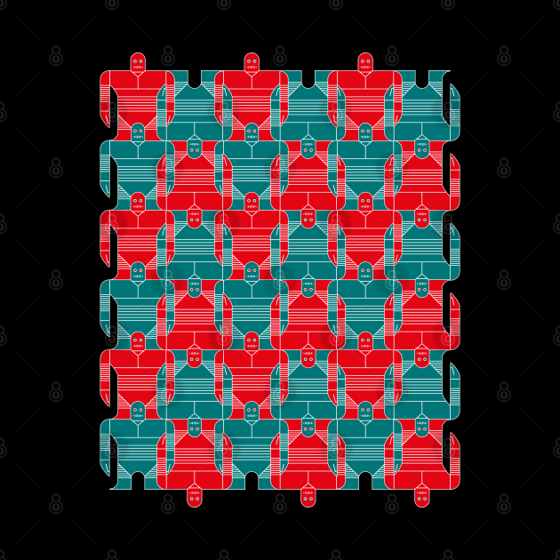 Vintage robots tessellation by Maxsomma