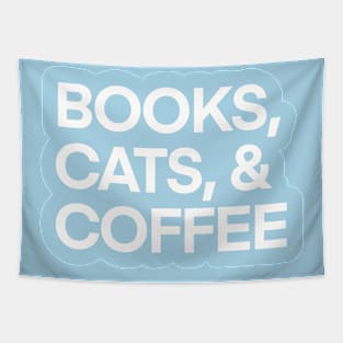 Books, Cats, and Coffee Tapestry