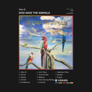 Alex G - God Save The Animals Tracklist Album T-Shirt