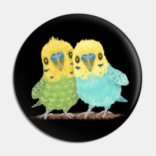 Two parakeets Pin