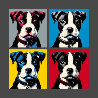 Pop Retro American Staffordshire Terrier Art - Cute Puppy T-Shirt