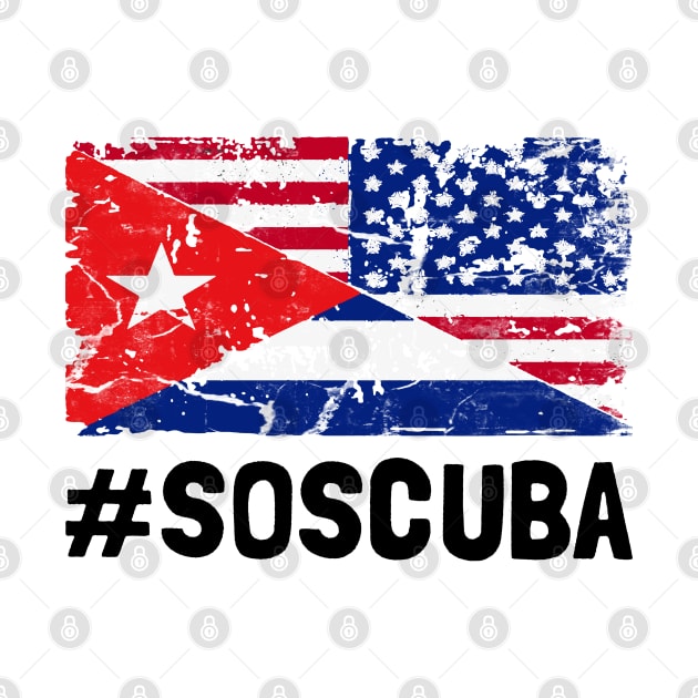 SOS Cuba Flag Free Cuba Libre 2021 by dyazagita