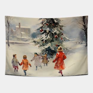 Retro Christmas Festive Season Tapestry